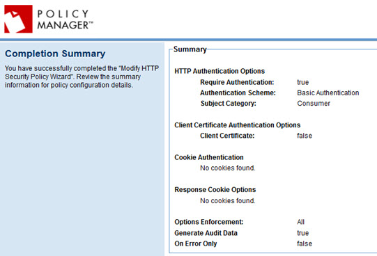 HTTPSecurity Policy completion summary