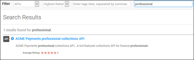 Search results entry for an API, example #4