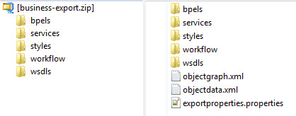File structure for a business export file