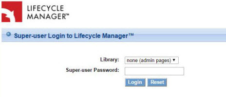 Lifecycle Manager login page