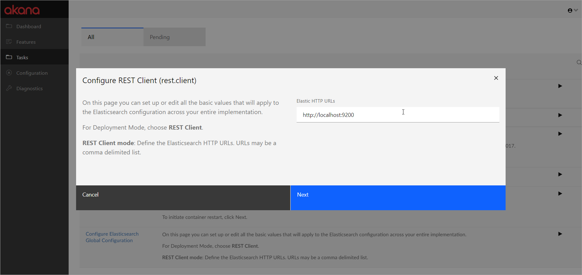 Configure Elasticsearch Global Configuration: REST Client