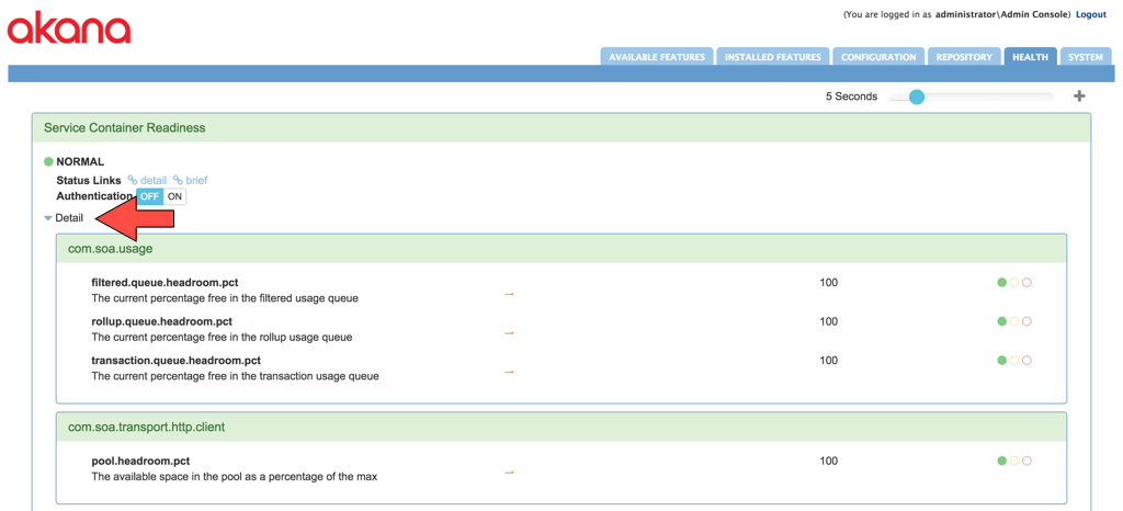 detailed monitoring information