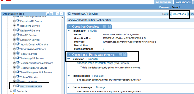 Attaching an Anti-Virus policy at the operation level in Policy Manager