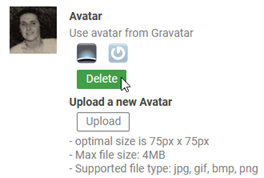 Deleting an avatar image