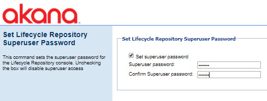 Setting up the superuser password