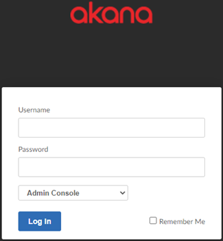 Admin Console, 2022.1.0: Login page