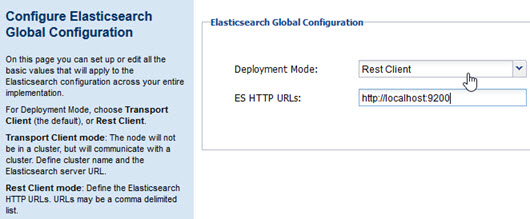 Configure Elasticsearch Global Configuration: REST Client