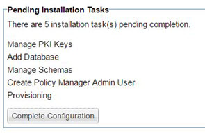 Pending installation tasks