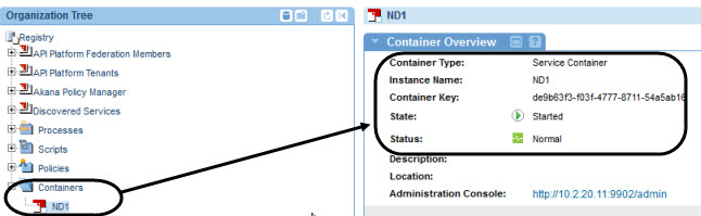 Network Director container in Policy Manager