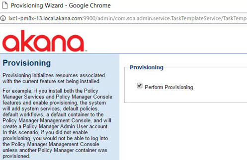 Provisioning wizard